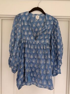 J Marie Printed V-Neck Blouse